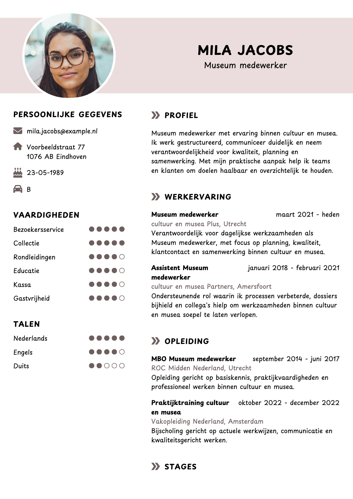 Museum medewerker