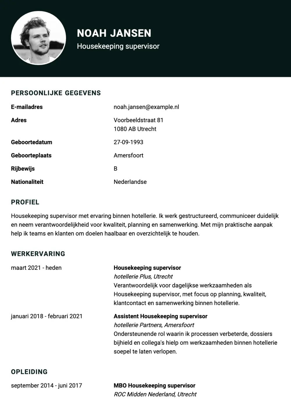 Housekeeping supervisor