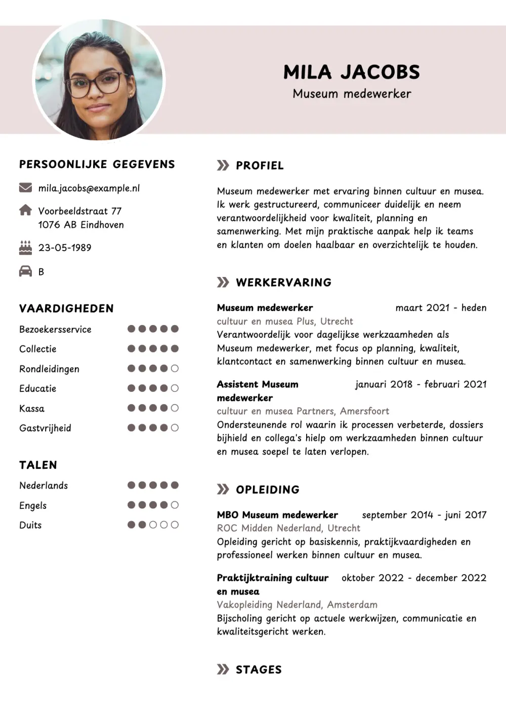 Museum medewerker